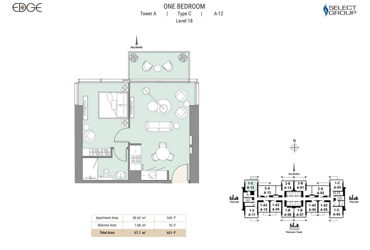 Type C, Level 18, A-12 - The Edge Tower 1